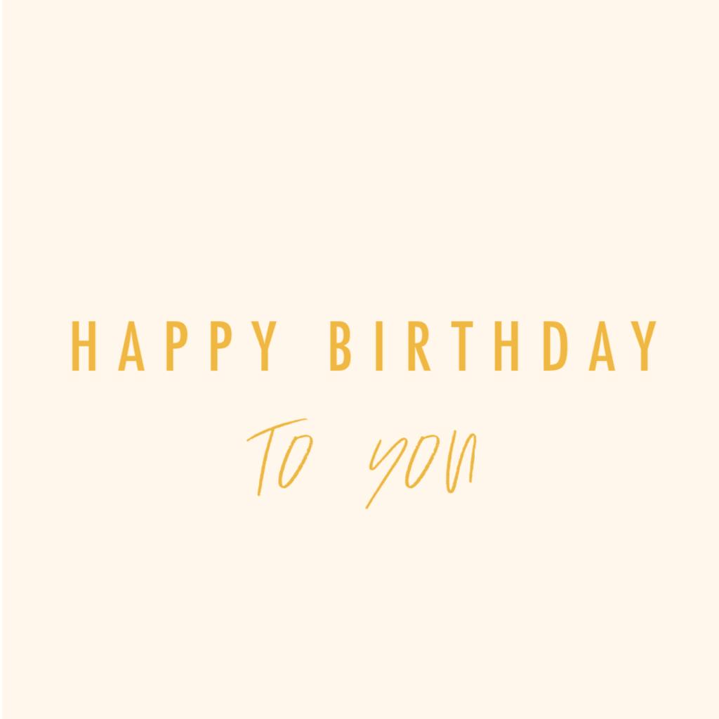Happy Birthday Yellow